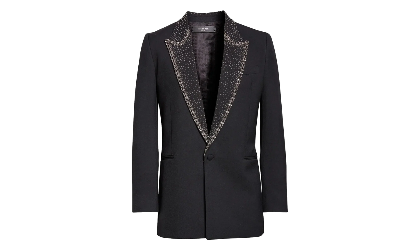 Beaded Tuxedo Jacket "Black" MJR003 001