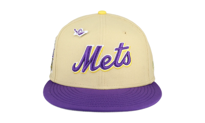 59FIFTY New York Mets Liberty Collection 40th Anniversary Patch Fitted Hat "Cream / Purple" NE206