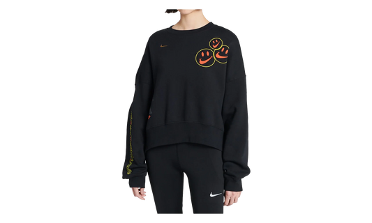 Sportswear Smiley Fleece Sweatshirt WMNS "Black" DQ3543 010