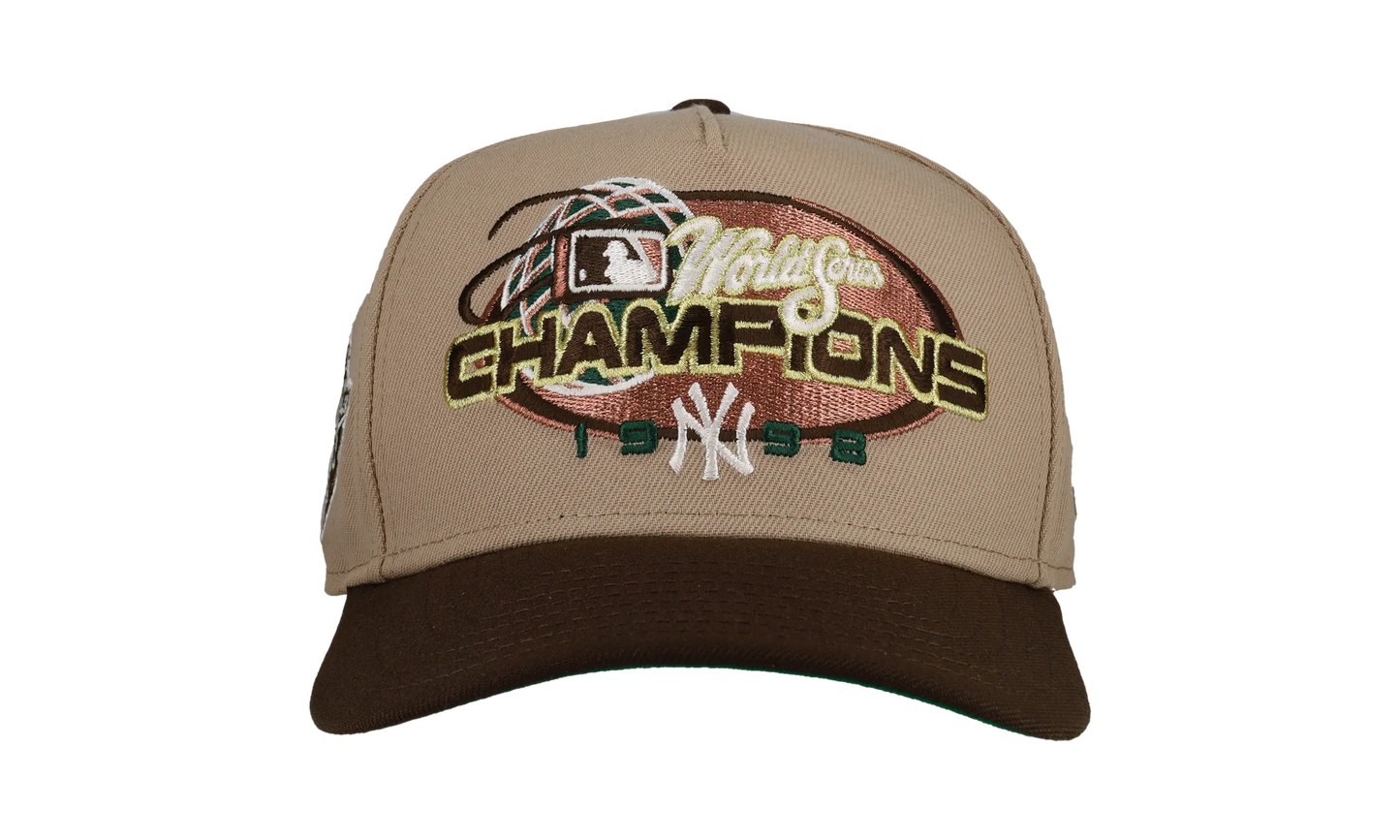 9FIFTY New York Yankees 1998 World Series Champs A Frame Snapback Hat "Tan" NE244