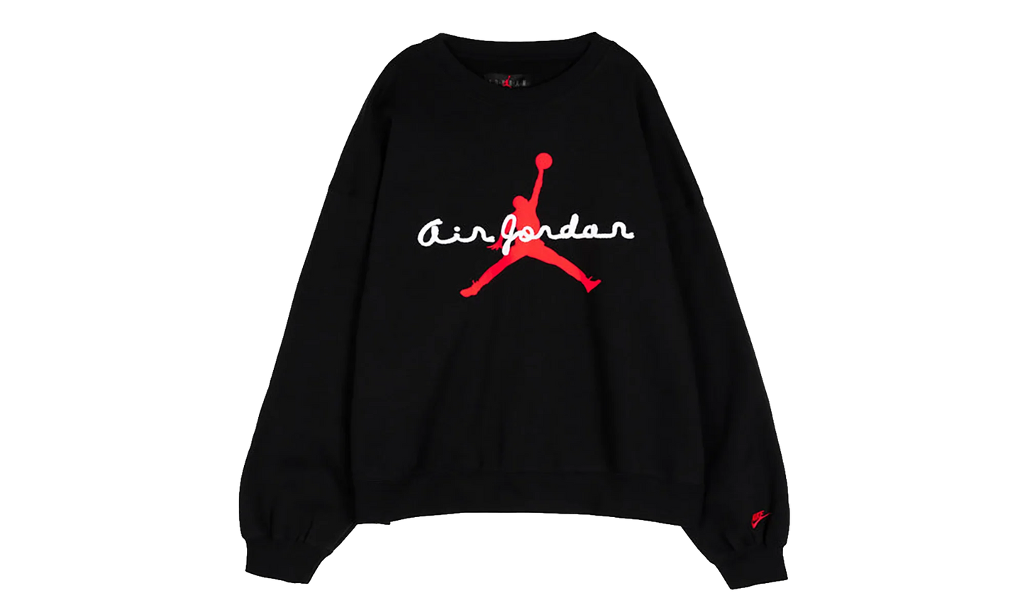 Jordan Brooklyn Fleece Crewneck Sweatshirt "Black / Infrared 23" IF1845 010