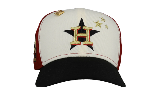 59FIFTY Houston Astros 35 Great Years Pinwheel Fitted Hat "Red / Chrome" NE125