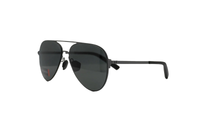 Litewire Aviator Sunglasses "Gray Polarized - Satin Gunmetal / Black Rubber" 8640136 310108