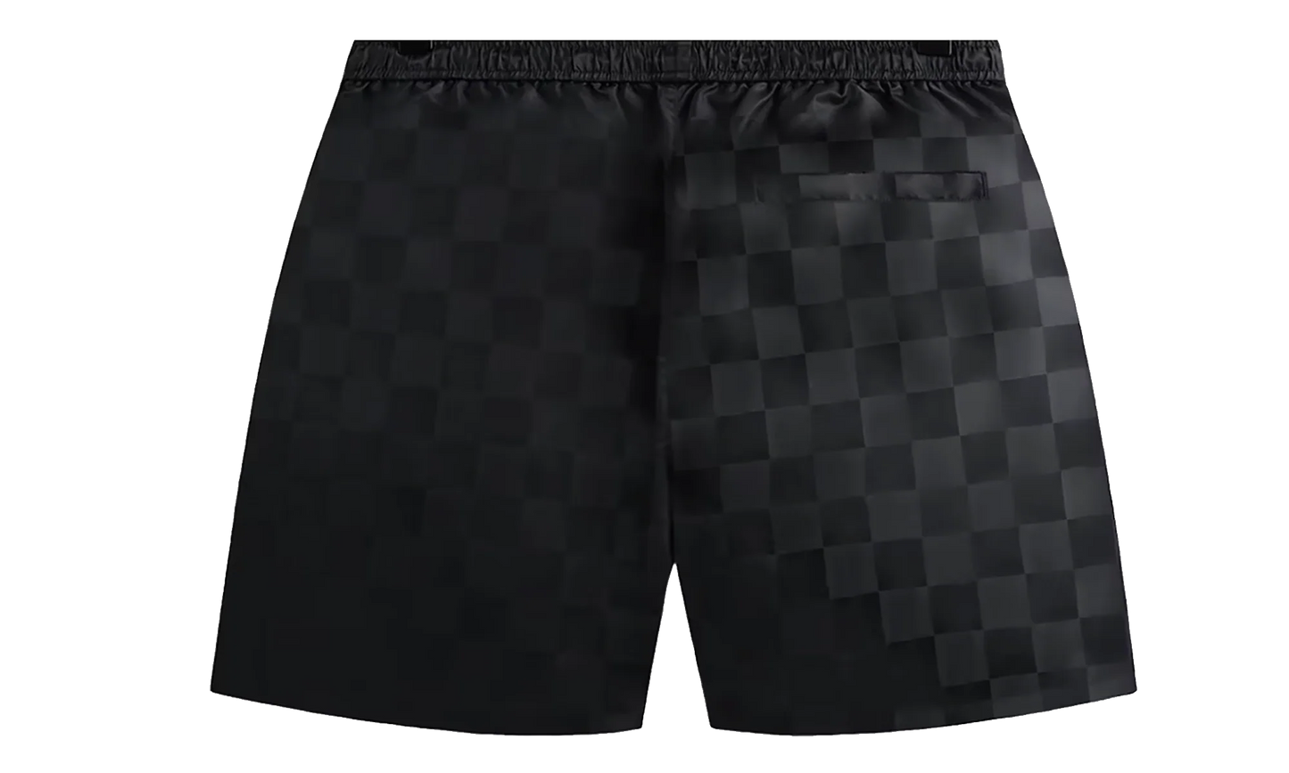 Checkered Satin Collins shorts "Black" KHM060696 001