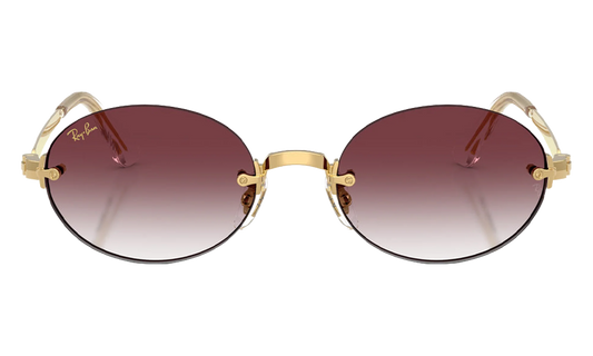 Ray-Ban Rimless "A$AP Rocky - Polished Arista Gold with Clear Gradient Dark Violet Lens" RB3929 001 8H