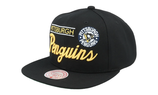 NHL Retro Lock Up Snapback Cap "Pittsburgh Penguins - Black" 6HSSLD21213 PPEBLCK