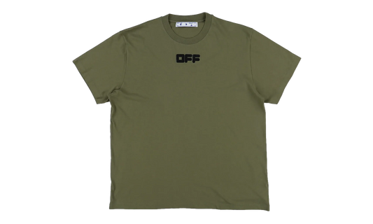 Logo Printing Round Neck Loose Short Sleeve "Olive / Black" OMAA038F21JER0015510