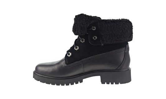 Jayne WP Fleece Fold Down Boot WMNS "Black Full Grain Leather" TB0A1SGK