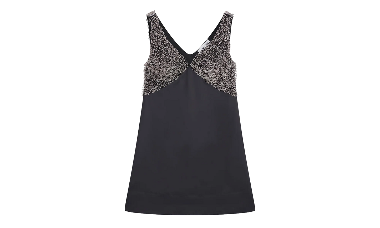 EMBROIDERED V-NECK DRESS "Black" RW DR9014 5584 P23 10
