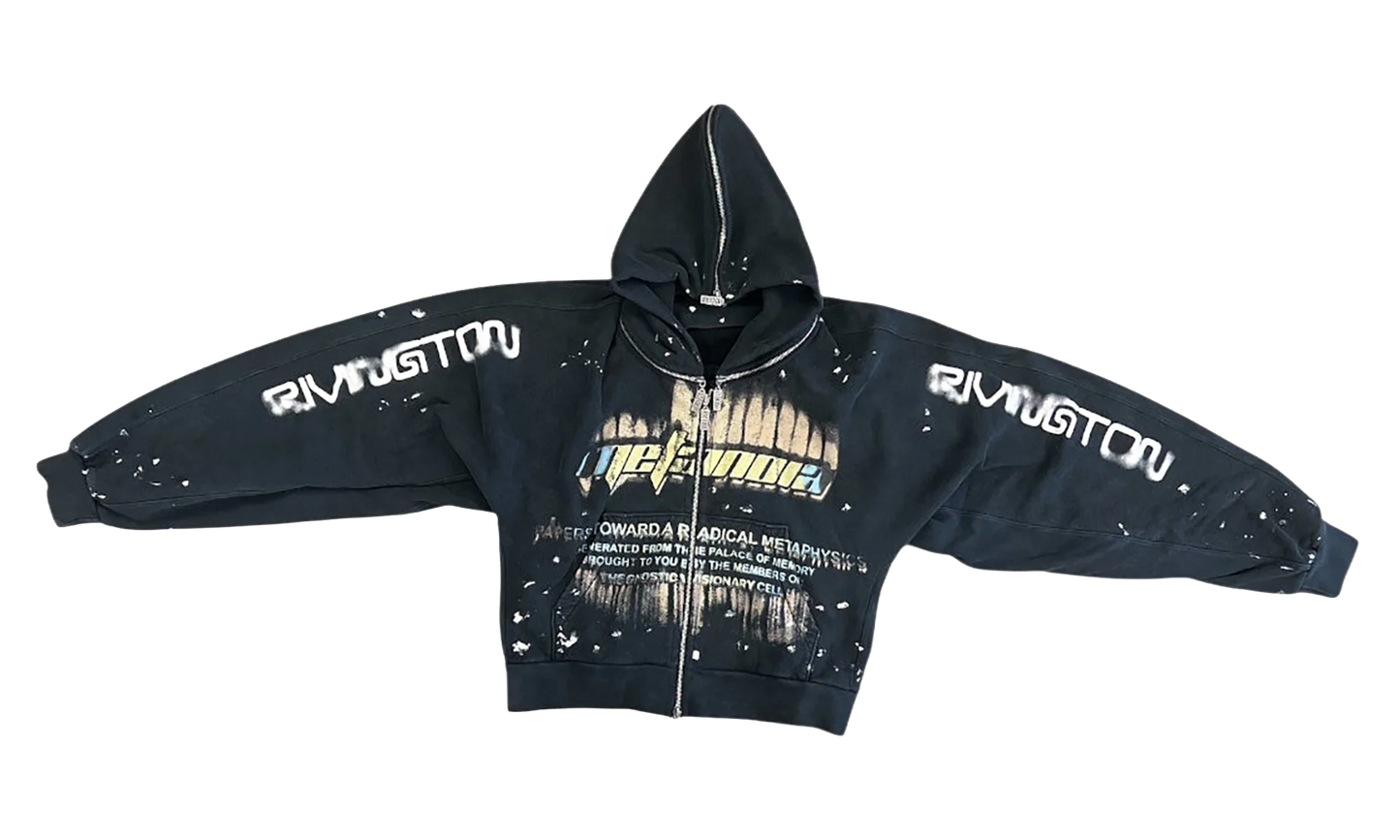Radical Paper Rose Zip Hoodie "Mechanic Black" RDCL HD08 MECH