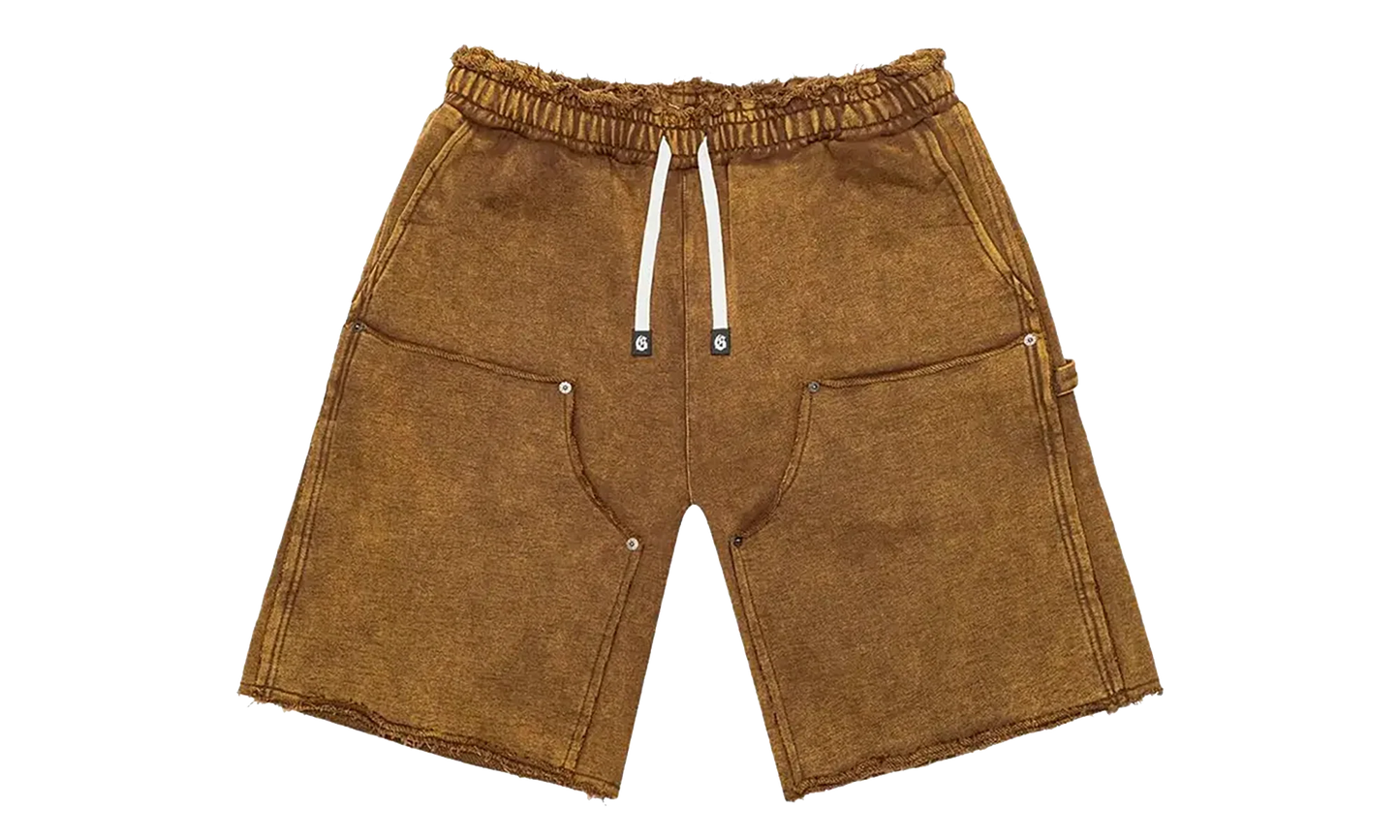 Carpenter Distressed Shorts "Muddy Brown Wash" GS194