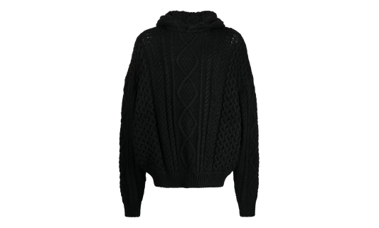 Cable Knit Hoodie "Jet Black" 192SP234390F