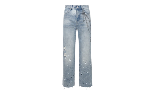 Printed Cross Chains Washed Denim Jean "Blue" BC23ZAWPT01 BLUE