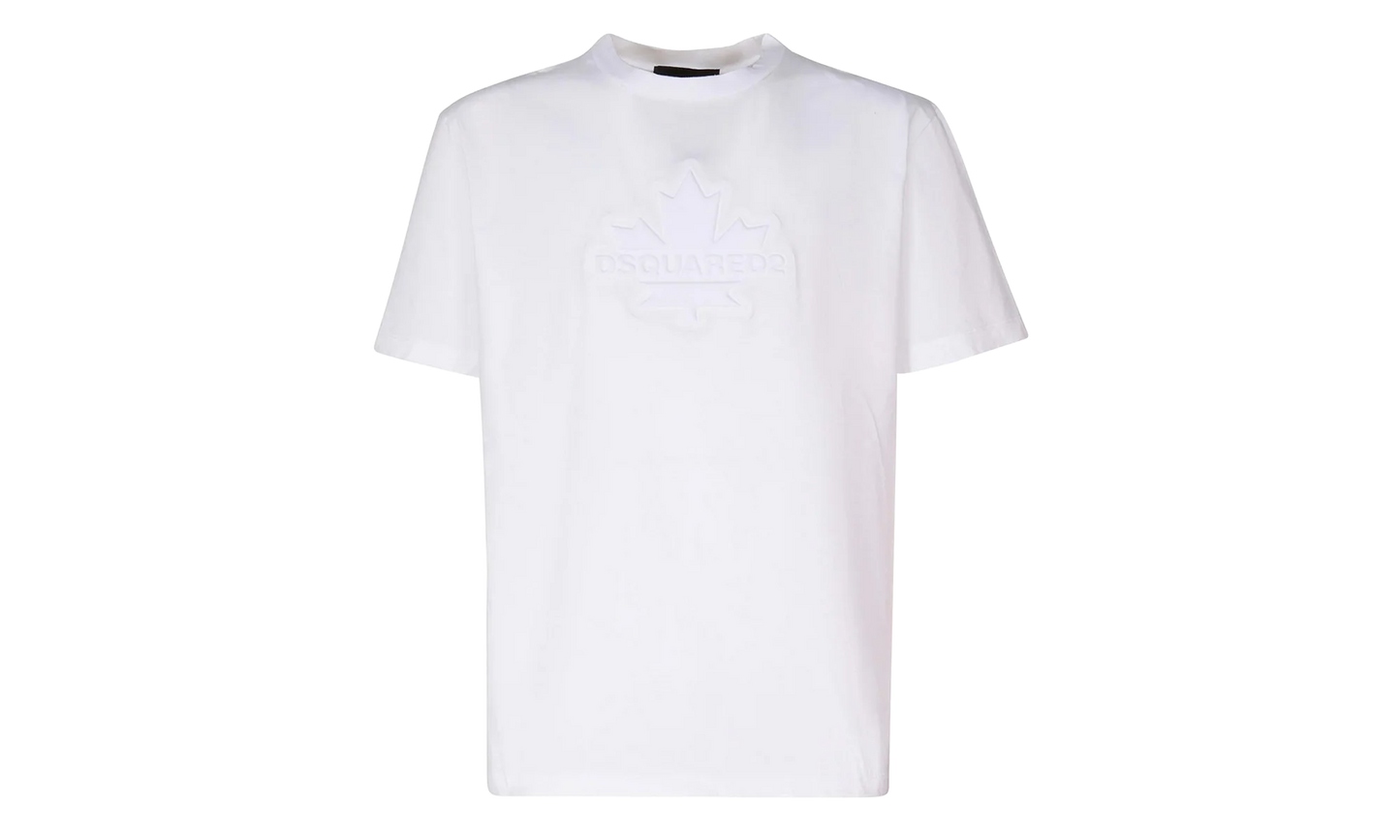 Leaf Skater Cotton T-Shirt "White" S74GD1231S23009100