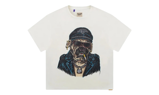 Oct Biker Dog Tee "Light Archival White" GD102
