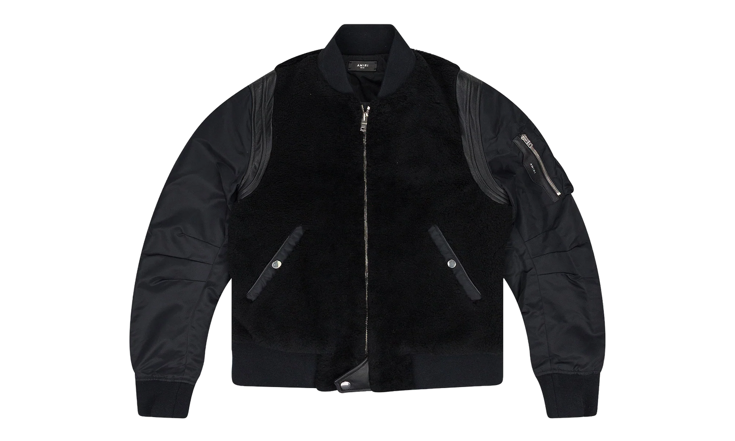 Shearling Bomber Jacket "Black" PS22MLJ026_BLACK