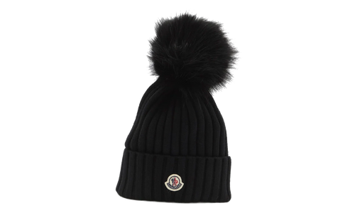 Large Fur Pom-Pom Hat "Balck" MON61