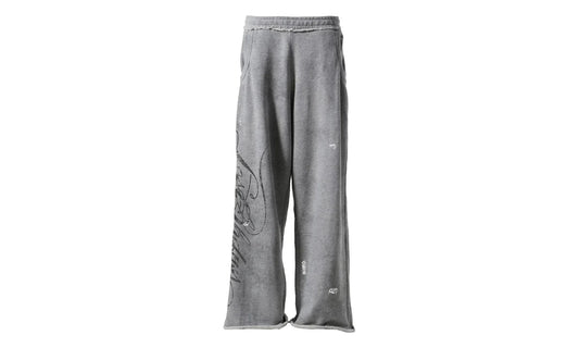 Distressed Script Sweatpants "Grey" 10062659