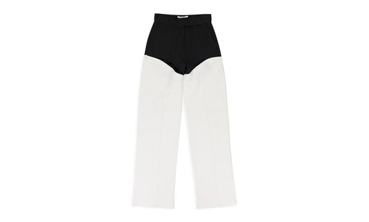 CUT OUT MOTO STRAIGHT PANTS "BLACK/WHITE" RHSS22PA003131190119
