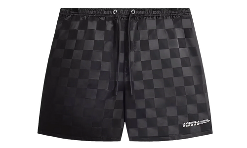 Checkered Satin Collins shorts "Black" KHM060696 001