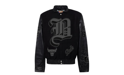 Chicago Bulls Wool & Leather Old English Varsity Jacket "Black" NBA CHI BUL 101