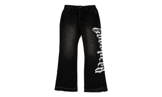 OG Logo Flared Denim Jeans "Grey Wash" GS116