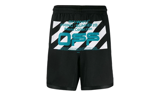OFF-WHITE Wavy Line Mesh Shorts "Black / Multicolor" OMCI005R201010041001