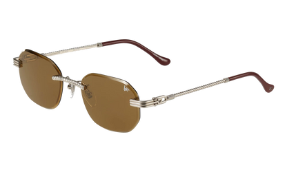 Hustler Rimless Drill Mount 24KT "White Gold / Brown" DMHU2 0045 42B6