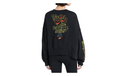 Sportswear Smiley Fleece Sweatshirt WMNS "Black" DQ3543 010
