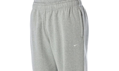 Solo Swoosh Fleece Open Hem Trousers "Dark Grey Heather / Light Smoke Grey / White" HV1090 063