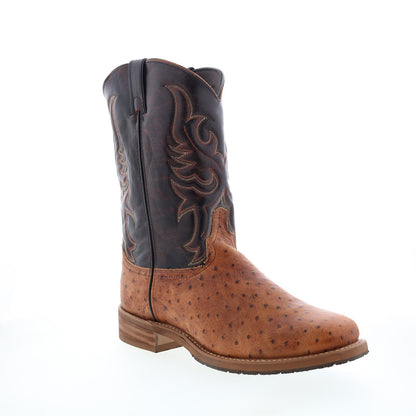 6750 Mens Brown Wide Leather Slip On Cowboy Western Boots