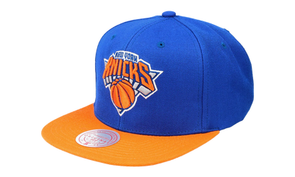 NBA Two-Tone 2.0 Hardwood Classics Fitted Cap "New York Knicks - Royal Blue / Orange" 6HSFJS19193 NYKRYOR