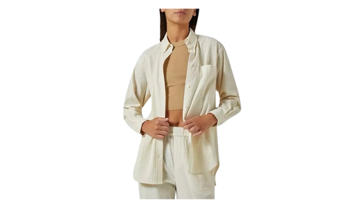 Ora Ii Seersucker Shirt "Beige" KITH42