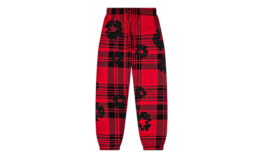 Plaid Cotton Wreath Sweatpants "Red" DT387