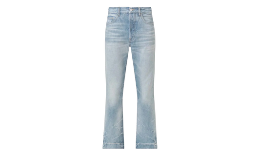 Long Straight Flare Jeans "Medium Indigo" WDR006 497 BLUE