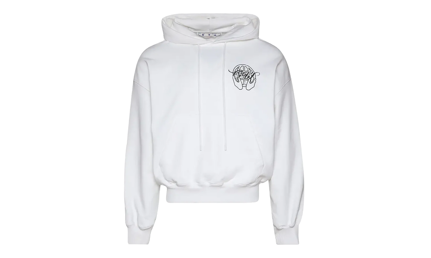 Hand Arrow Boxy Hoodie "White" OMBB110S23FLE0030110