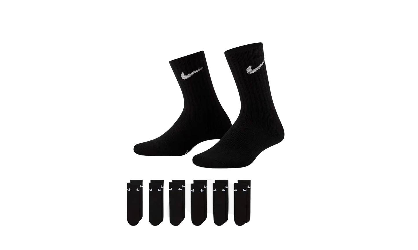 Dri-FIT Performance Basics Crew Socks (6 Pairs) GS "Black" UN0019 023