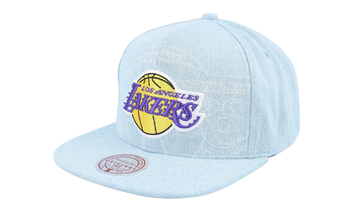 NBA Denim Stitcher Snapback Cap "Los Angeles Lakers - Light Blue" HS9458 LALLTBL