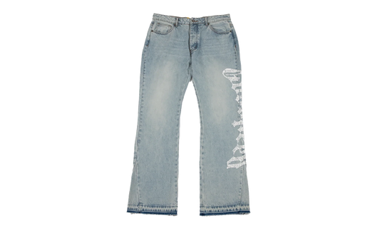 OG Logo Flared Printed Denim Jeans "Blue Wash" GS113
