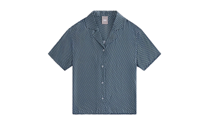 Elena Monogram Silk Camp Shirt WMNS "Navy" khw030292 336