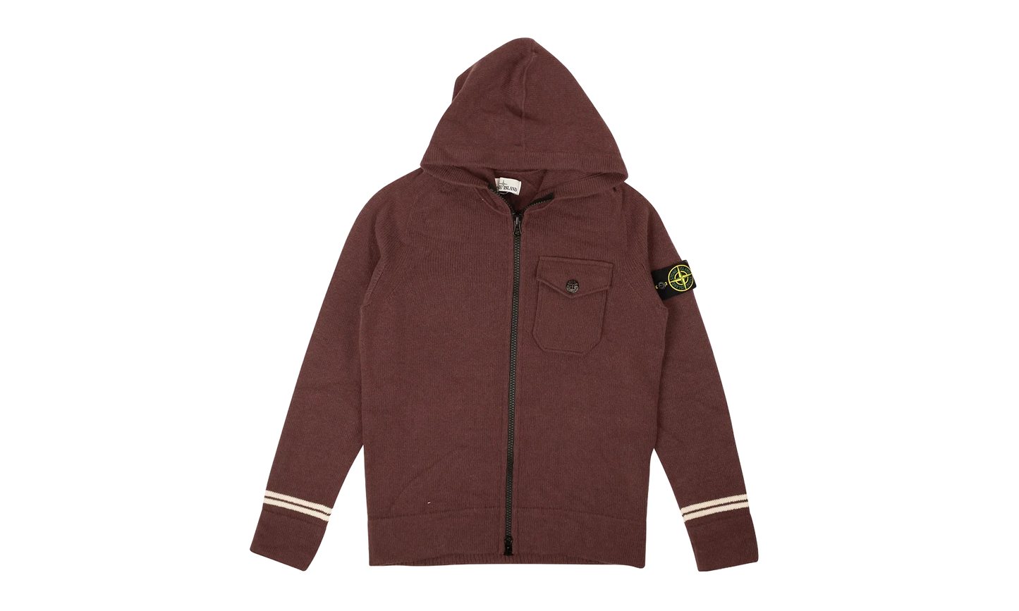 Knit Wool Blend Zip-Up Hoodie "Wine Purple" 95 STI 1017