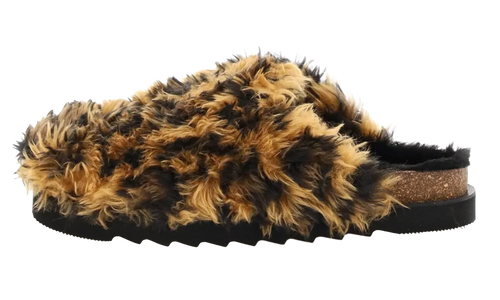 Fur Slip-On Mule "Orange/Black" PMIJ002F22FAB0026110
