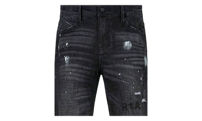 Clayton Distressed Paint Splatter Ripped Jeans "Black" MF24D623 B1182CHSPL