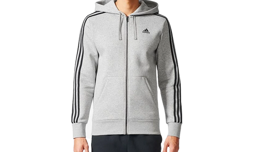 3 Stripes Big And Tall Essential Hoodie "Medium Grey Heather / Black" BR3222