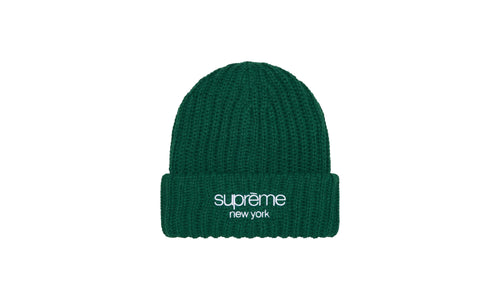 Classic Logo Chunky Ribbed Beanie "FW24 - Dark Green" SU845