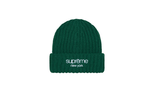 Classic Logo Chunky Ribbed Beanie "FW24 - Dark Green" SU845