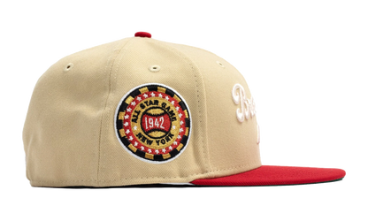 59FIFTY Brooklyn Dodgers 1942 All Star Game Fitted Hat "Vegas Gold / Scarlet" NE486
