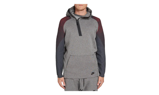 Tech Fleece Long Funnel Zip Hoodie "Carbon Heather / Black" 805655 063