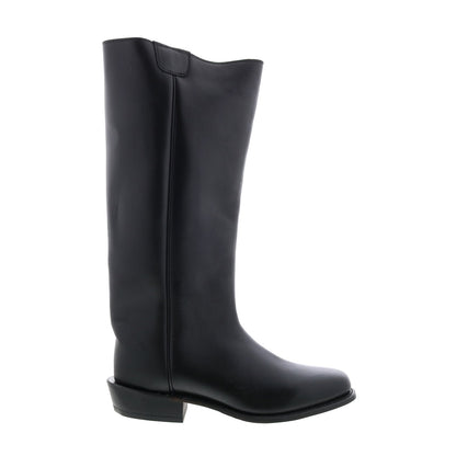 8220 Mens Black Wide Leather Slip On Cowboy Western Boots