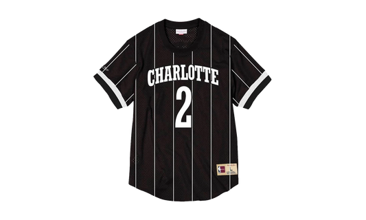 NBA Larry Johnson Name & Number Mesh Crewneck Shirt "Charlotte Hornets - Black" BA8X4G CHO K KVP
